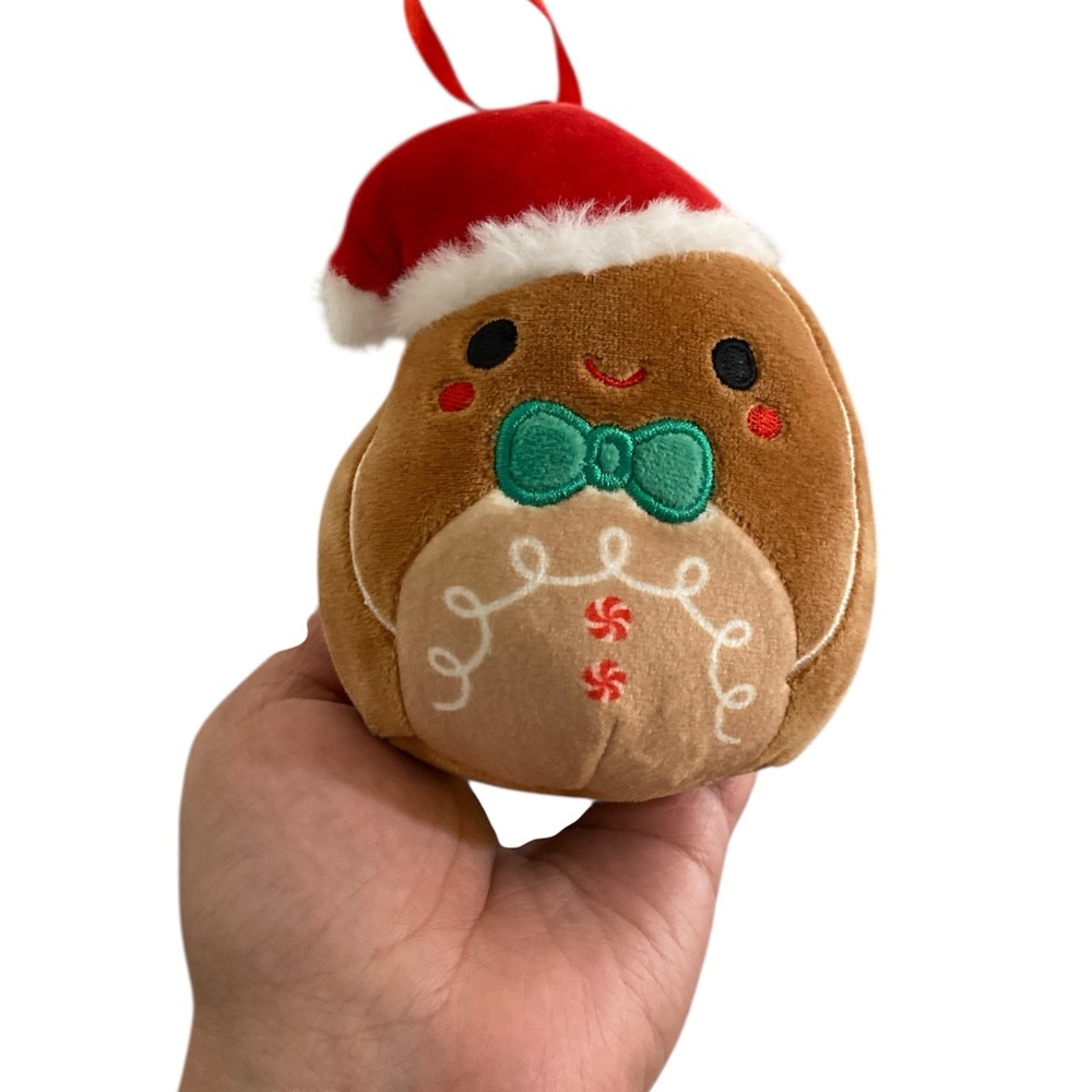 🍂 Squishmallows Brown Gingerbread Plush with Red Santa Hat